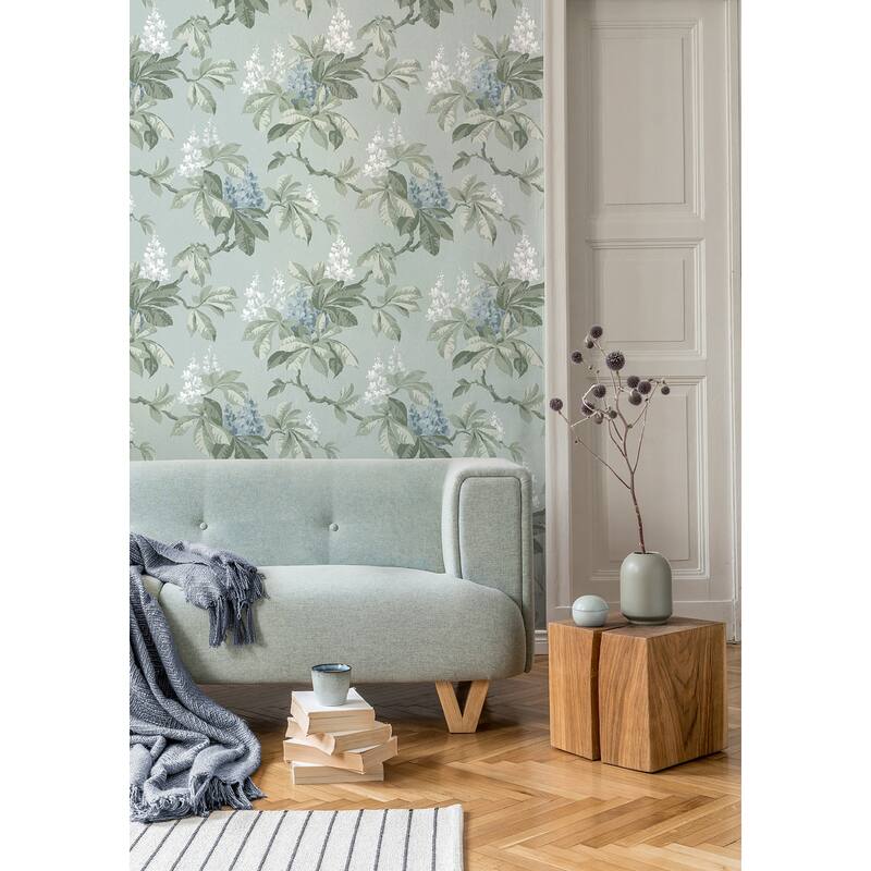 Chestnut Blue Floral Wallpaper