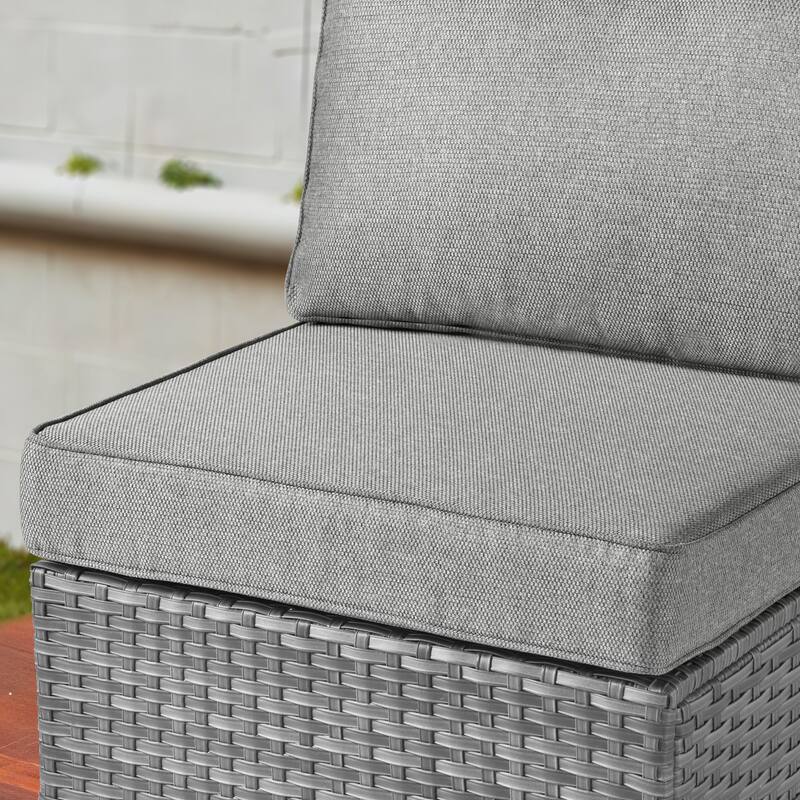 OVIOS 5-Piece Low-profile Deep Seat Wicker Outdoor Patio Furniture Set