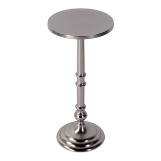 Garland 10 in. W Round All Metal Pedestal Base End Table