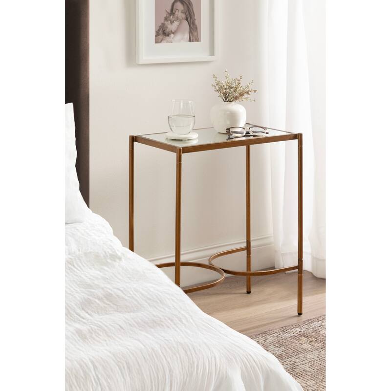 Kate and Laurel Catriona Side Table Mirror and Metal