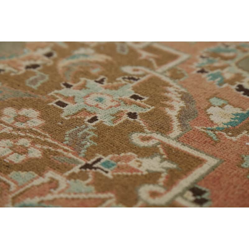 Traditional Kashan Persian Vintage Area Rug Hand-Knotted Wool Carpet - 9'7" x 13'1"