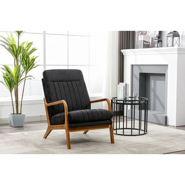 Mid-centry Accent Chair Lounge Chair with Wood Frame - Bed Bath ...