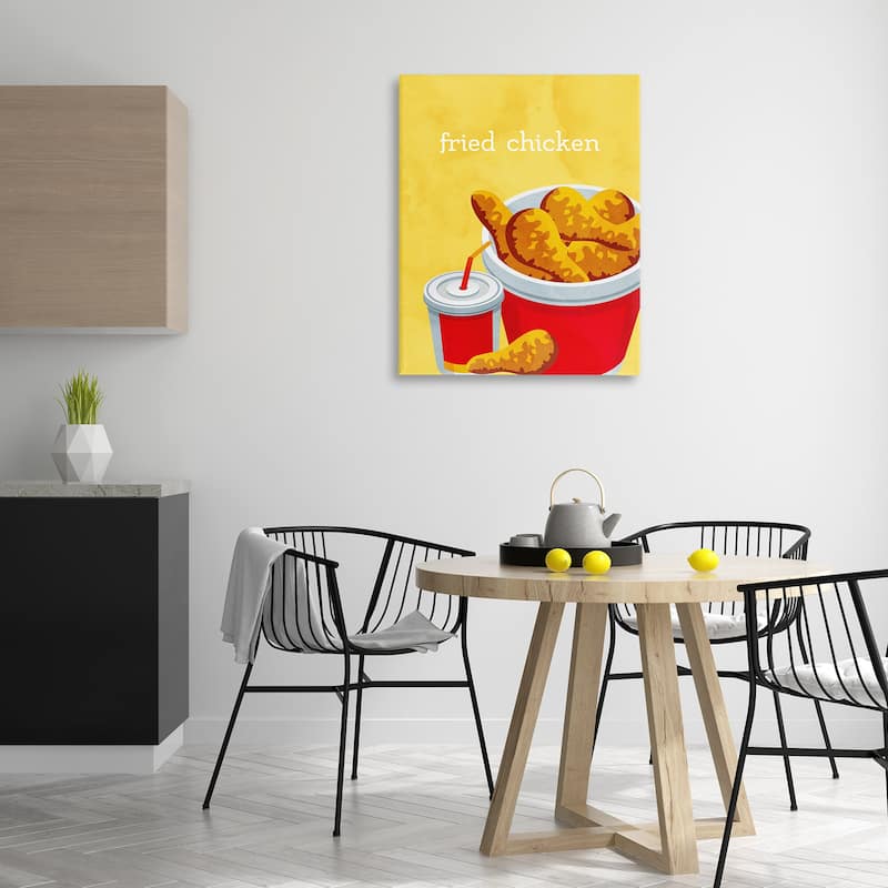 Stupell Chicken Bucket Takeout Canvas Wall Art Design By Kim Allen
