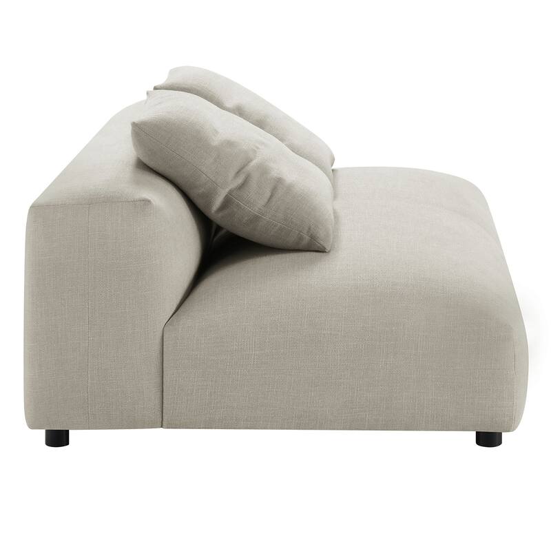 Solace Modular Upholstered Fabric Armless Loveseat and Ottoman Set