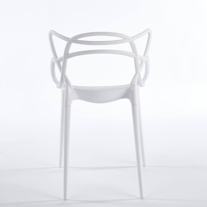 Plastic Dining Chairs Set of 4, Transparent Design Modern Kitchen Office