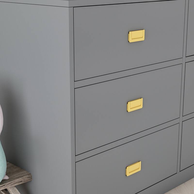 6-Drawer Dresser Change Table With Large Storage Space Chest Cabinet