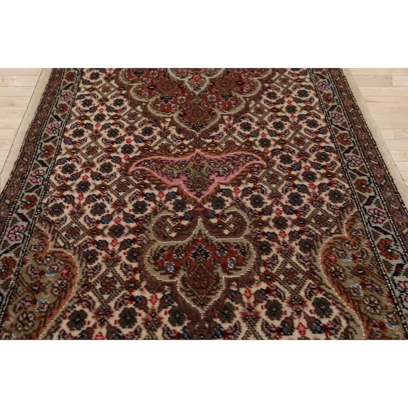 1'4''x4'1'' Runner Hand Knotted Wool Ivory Area Rug - 1' 4'' x 4' 1''