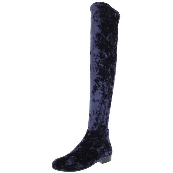 tall black velvet boots