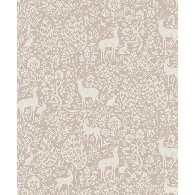 Deer Woods Non-pasted Wallpaper – 396in. x 21in. – Covers 56 square feet - Pink