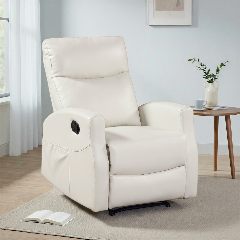 Centralia 29" Faux Leather Manual Recliner, Armrest with Pocket