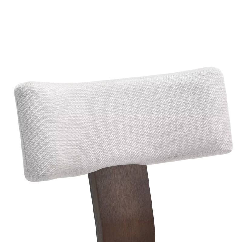 Upholstered Armless Dining Table Chairs with Hardwood Frame Curved Backrest (Set of 2)