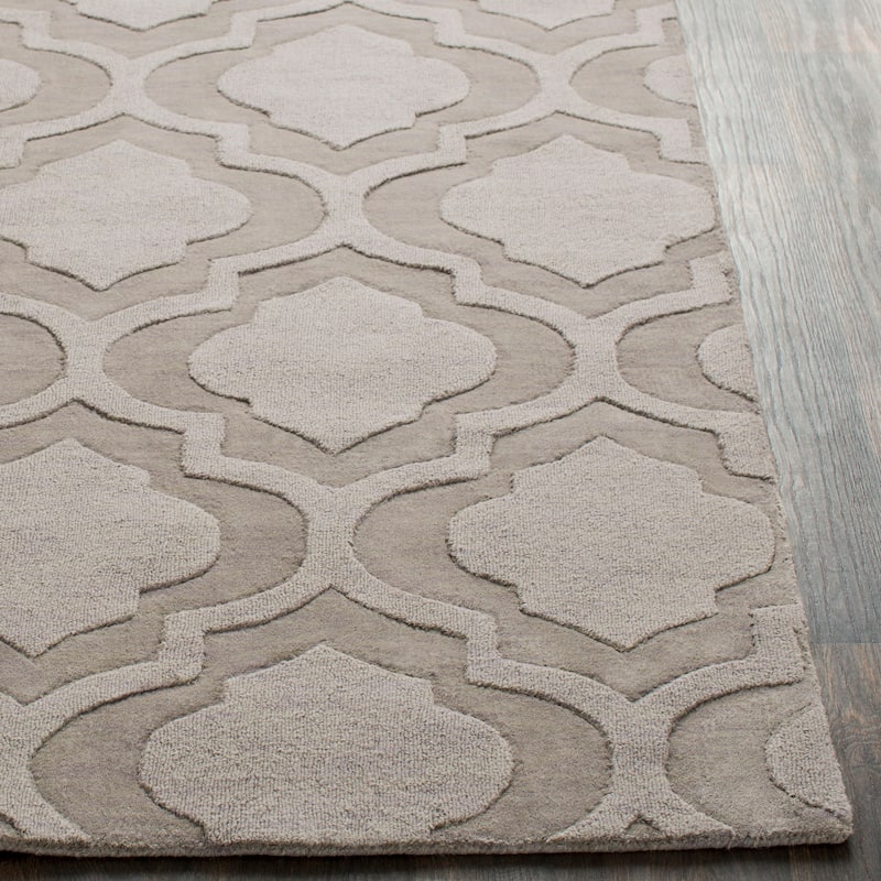Hand-Woven Ali Tone-on-Tone Moroccan Trellis Wool Rug (9' x 12')