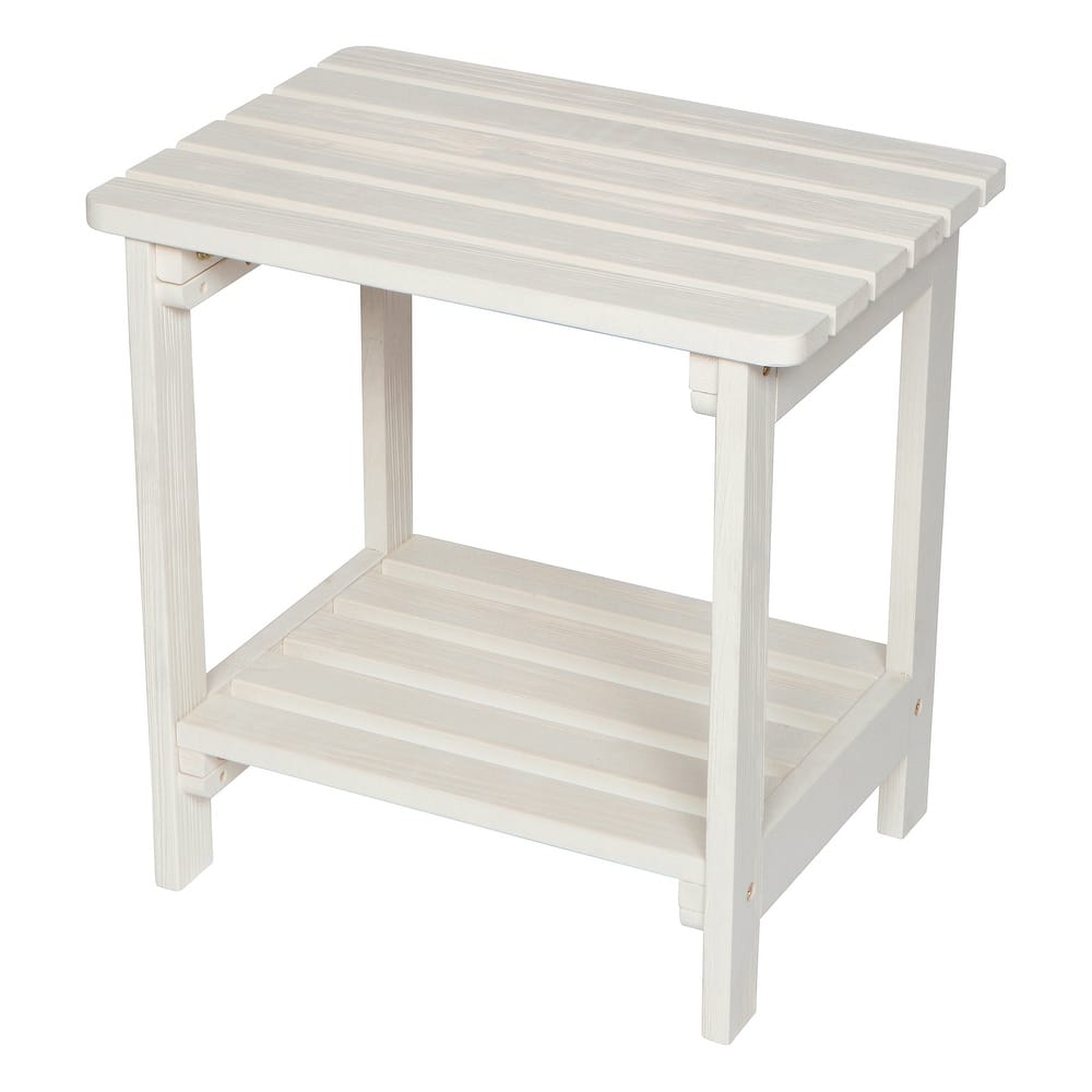 Laguna Adirondack Weather-Resistant 19.75" Wood 2 Tier Side Table by Porch & Den