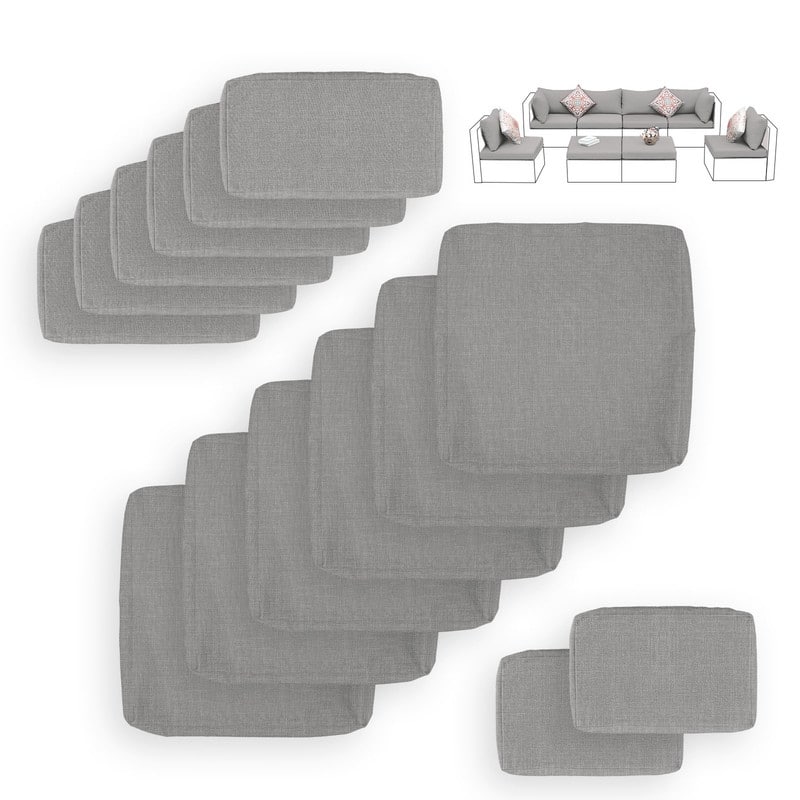 FINCATI 27" × 27" Sectional Cushion Slipcover, Outdoor Cushion Replacement Cover, Patio Seat Cover 27 Inches (COVER ONLY!)