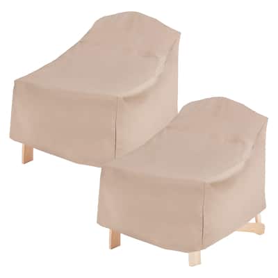 Modern Leisure® Chalet Patio Adirondack Chair Cover, 2-Pack, 31.5"L x 33.5"W x 36"H, Beige