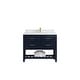 preview thumbnail 28 of 128, Willow Collections 42 x 22 Parker Single Bowl Sink Bathroom Vanity with 2 in Quartz 1.5" Calacatta - Navy Blue