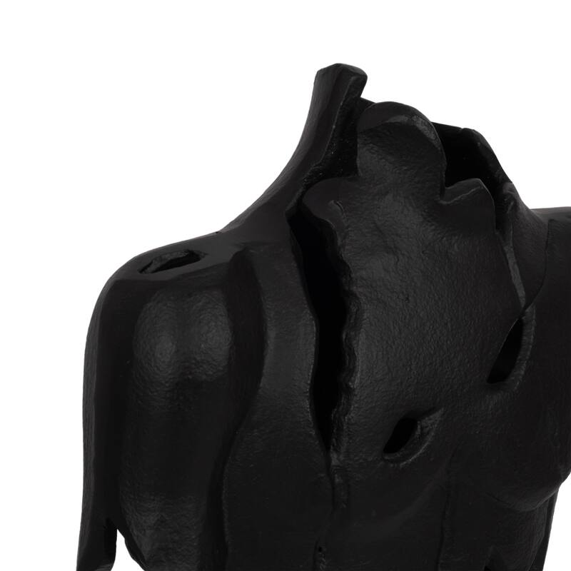 Sagebrook Home Metal Black Cracked Bust On Stand Figurine