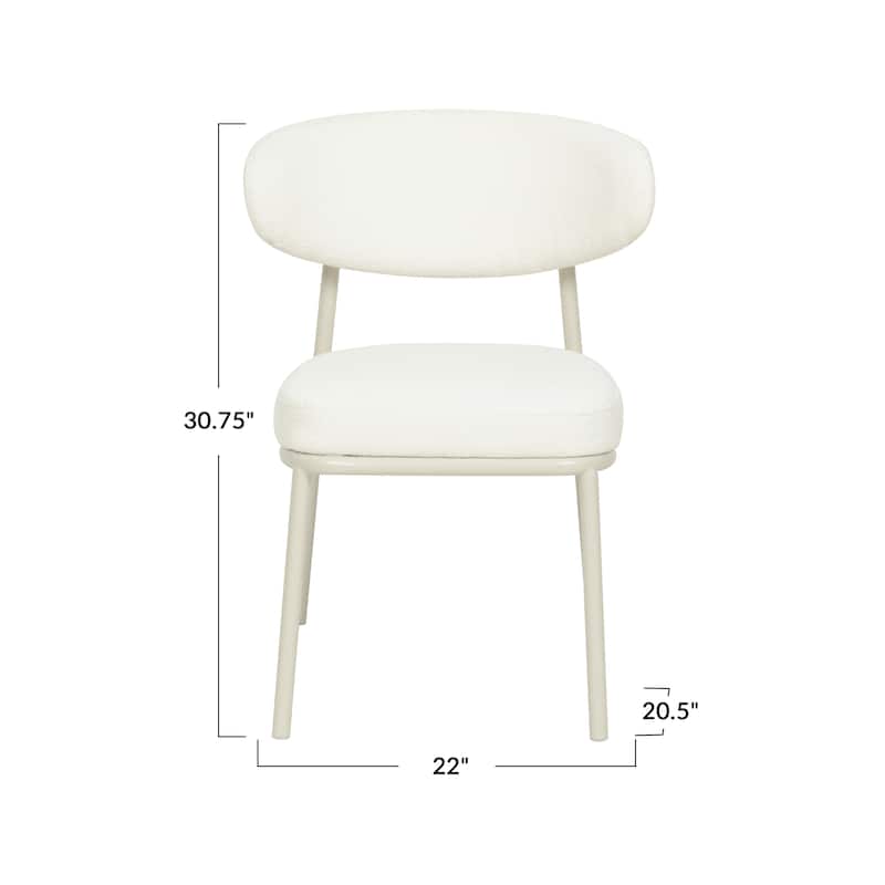 Mélange Fabric Upholstered Dining Chair with Metal Powder Coated Legs