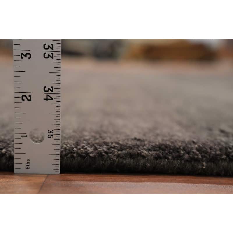 Hand Knotted Oriental 100% Wool Carpet Modern Solid Brown Gabbeh Area Rug - 9' 10'' X 8' 2''