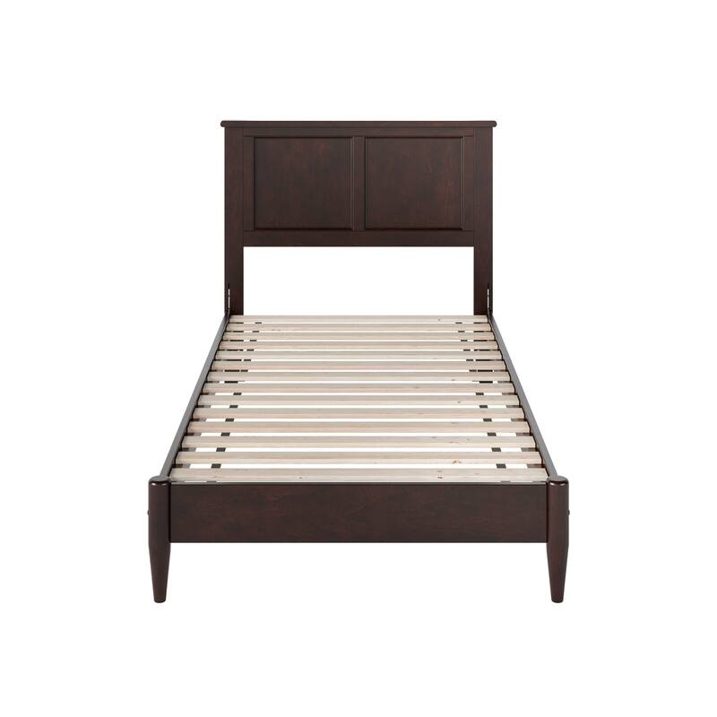 Solid Wood Low Profile Platform Bed - Twin Size Bed Frame, Espresso Finish