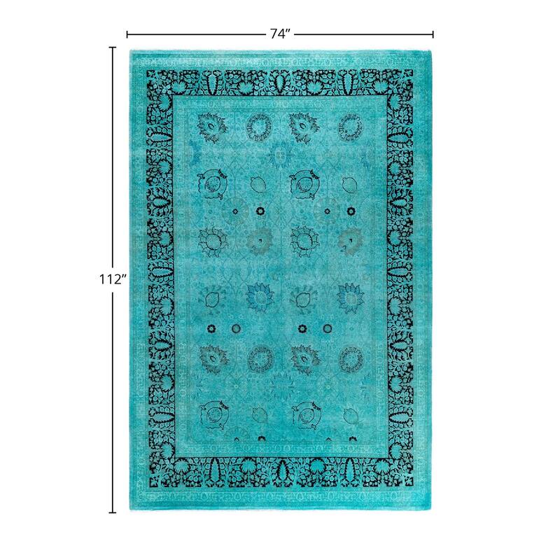 Contemporary Overdyed Wool Hand Knotted Area Rug - 6' 2" x 9' 4"