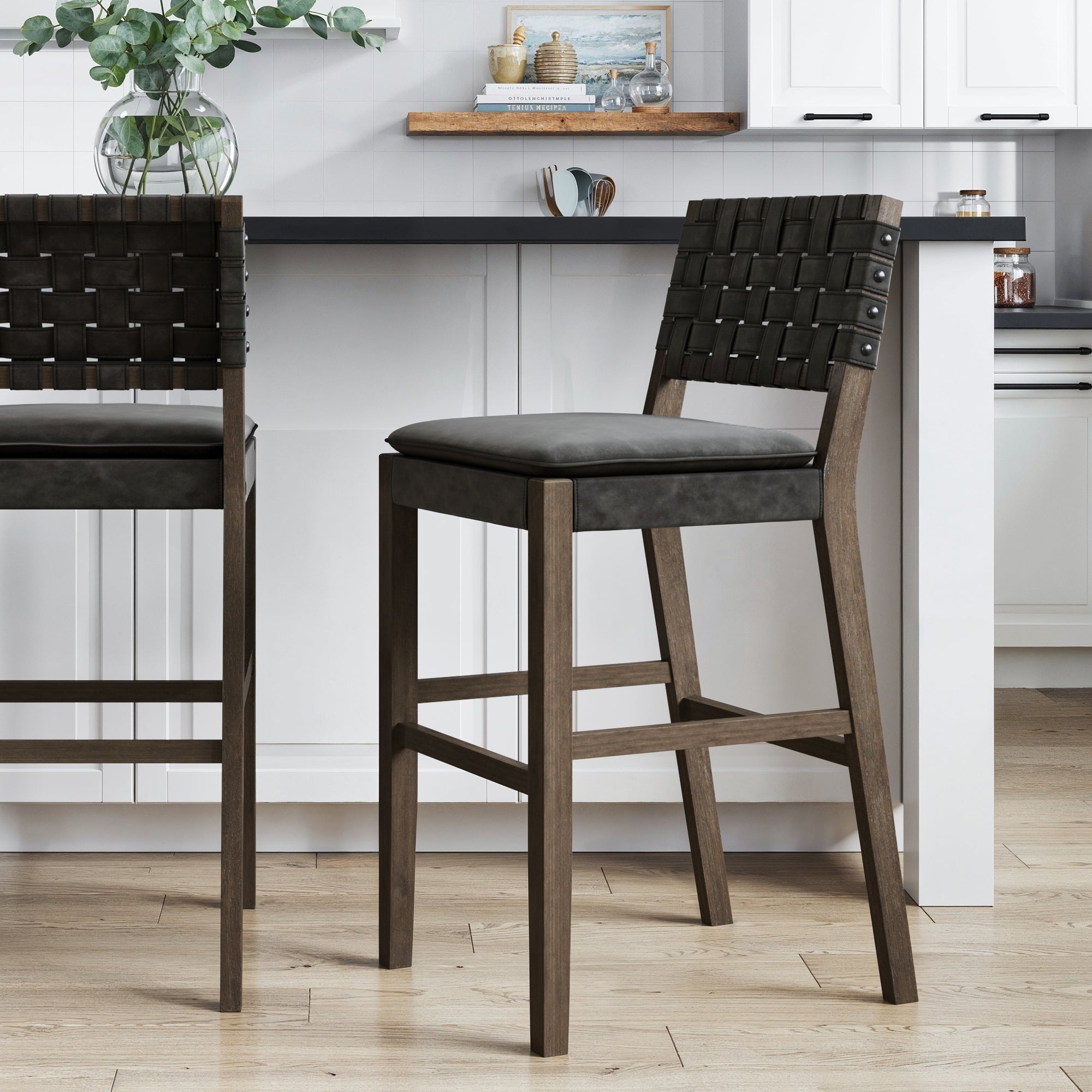 Leather bar height hotsell stools