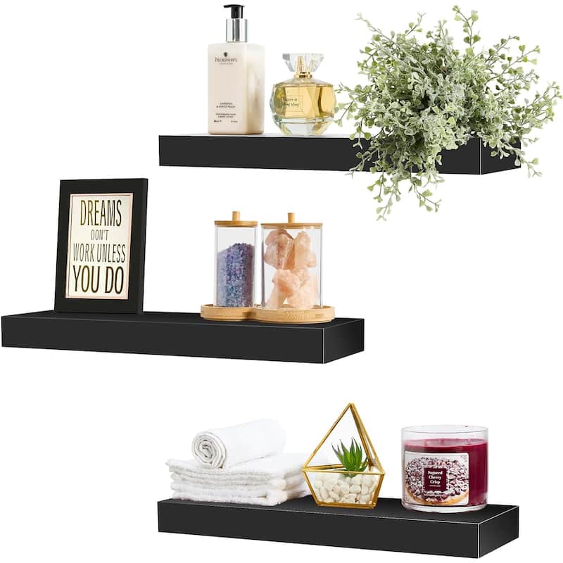 Floating Shelves, Farmhouse Hanging Wall Shelf Decor - 16 Inches, 3 Pk