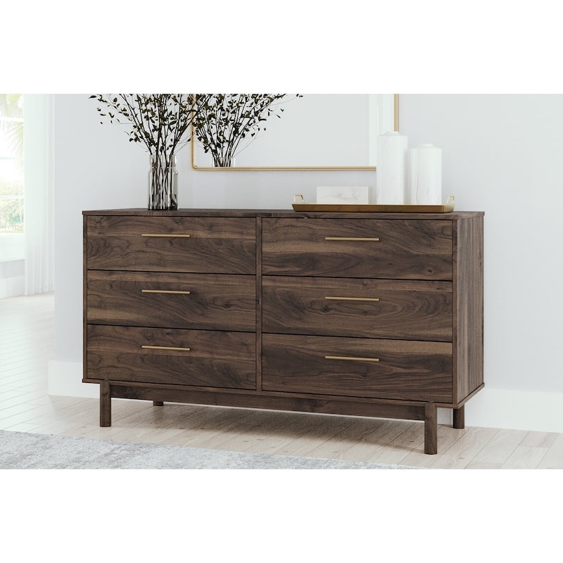 Signature Design by Ashley Calverson Mocha Dresser - Brown - 6-drawer