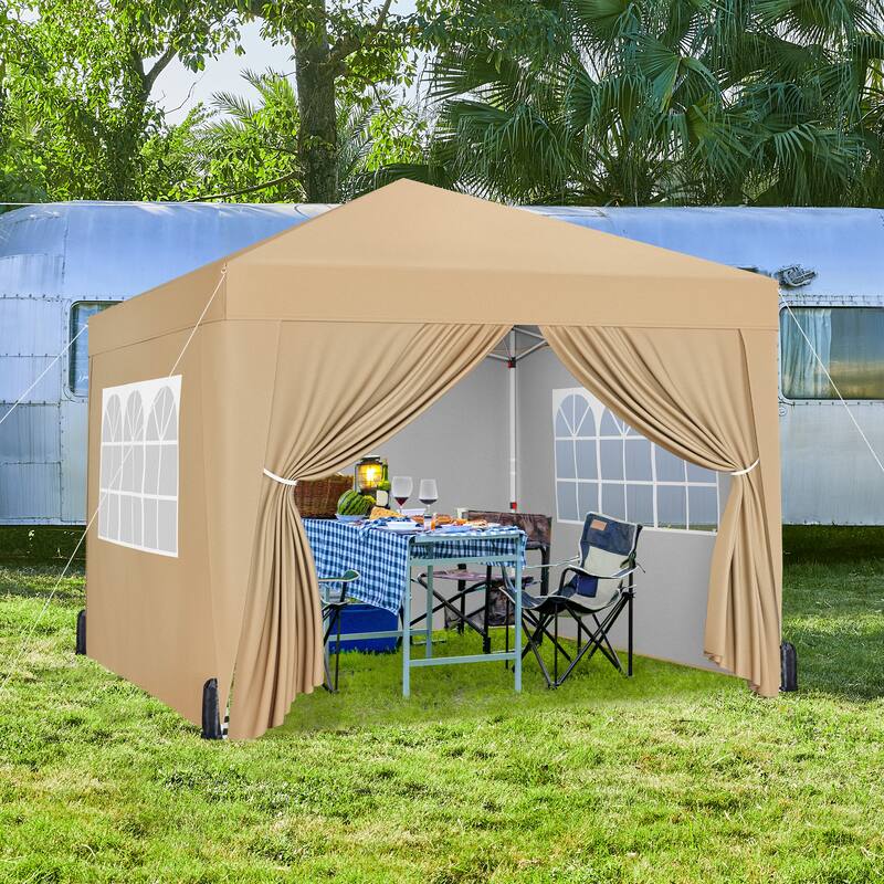 Yaheetech 10x10ft Pop Up Canopy with Sidewall Window for Marketing