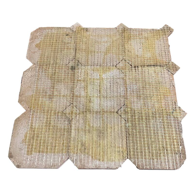 Contemporary Zellige Panels, 12x12x0.5, White & Green accents