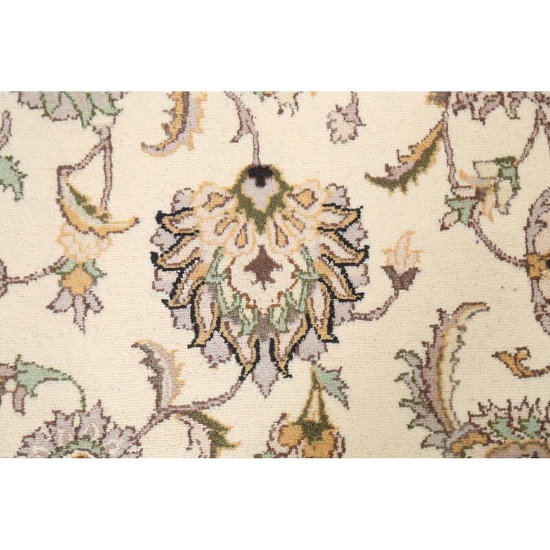 Floral Vegetable Dye Tabriz Oriental Area Rug Wool Hand-knotted Carpet - 4'0" x 6'4"
