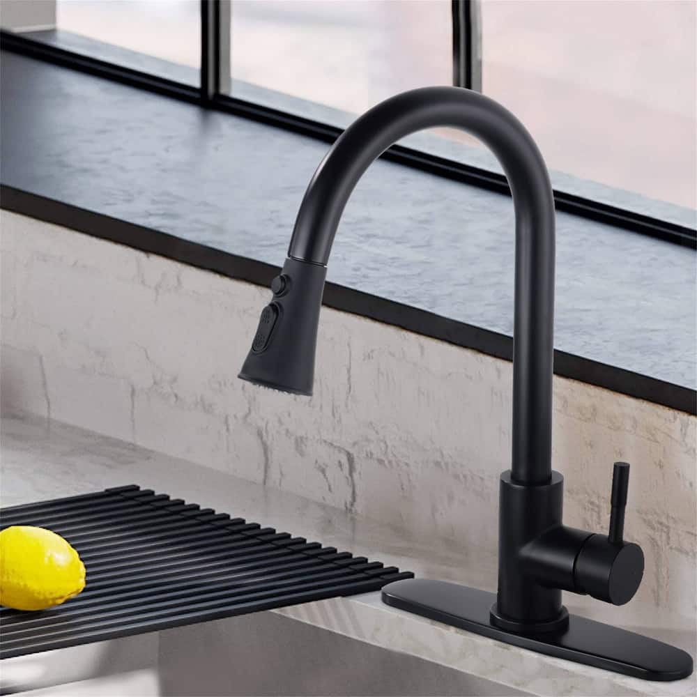 Pull Down Kitchen Sink Faucet Single Handle Kitchen Faucet WIth Sprayer Stainless Steel One Hole Modern Basin Laundry Taps