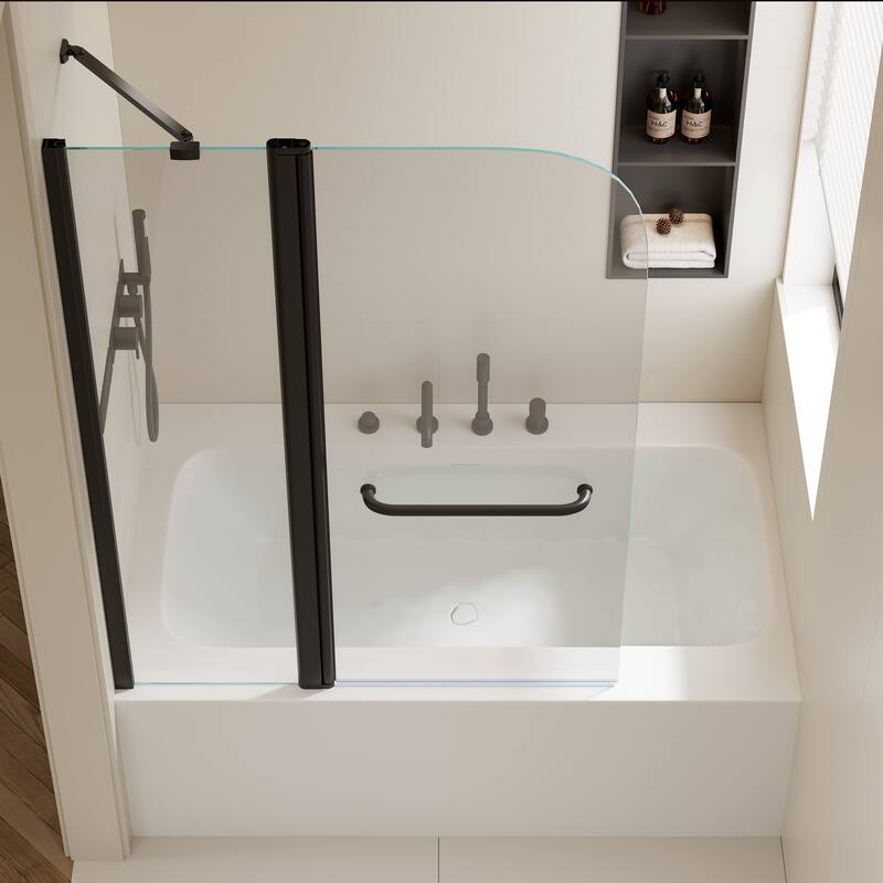 Rise and down rotation shaft door Shower Doors - Black