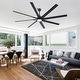 preview thumbnail 2 of 83, YUHAO 84 In. Indoor/Outdoor Modern Industrial Large Windmill Aluminum Blade Ceiling Fans With Lights, Quiet DC Motor and Remote