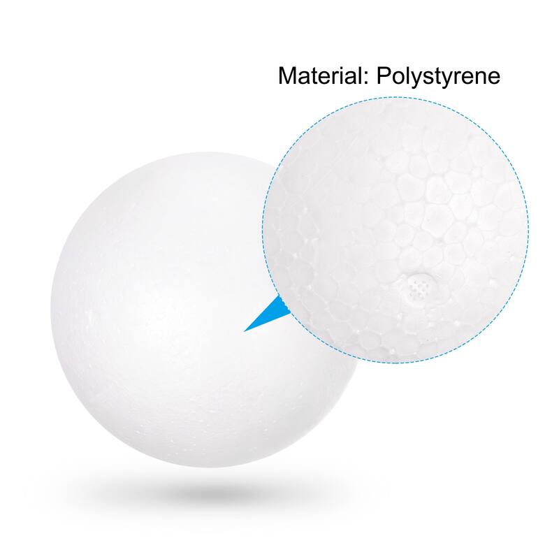 50Pcs 1.5" White Polystyrene Foam Solid Balls for Art and Party Decorations