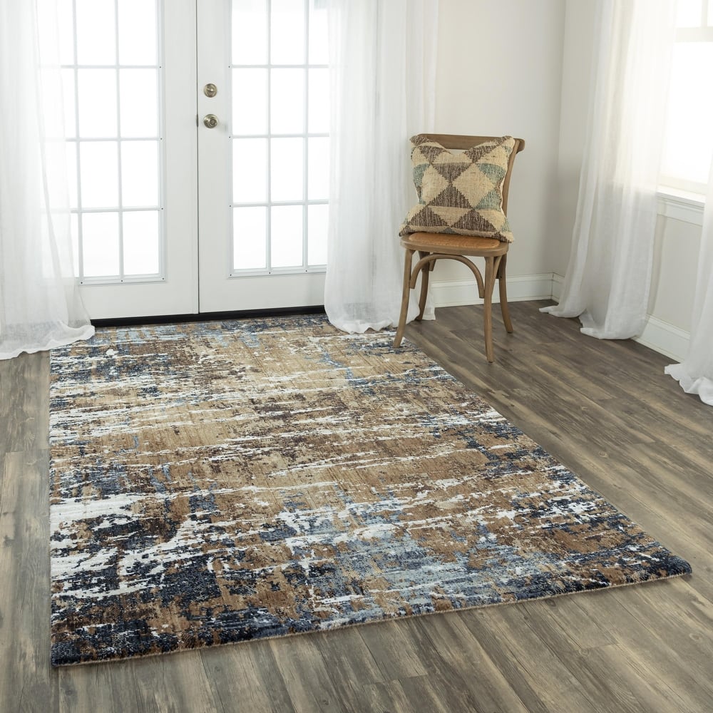 Alora Decor Elect Beige, Brown, Ivory, Grey, and Charcoal Abstract Rug