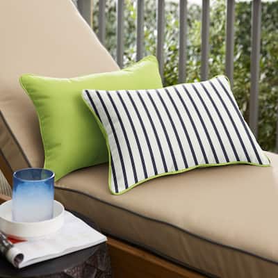 Sunbrella Indoor/Outdoor Two-Sided Lumbar Pillows, Set of 2, Corded