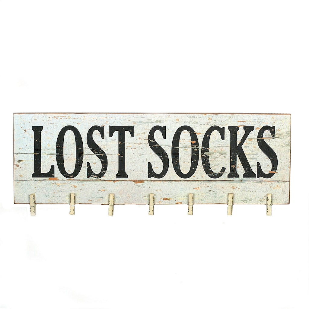 "Lost Socks" Wall Memo Board with 7 Clothespins