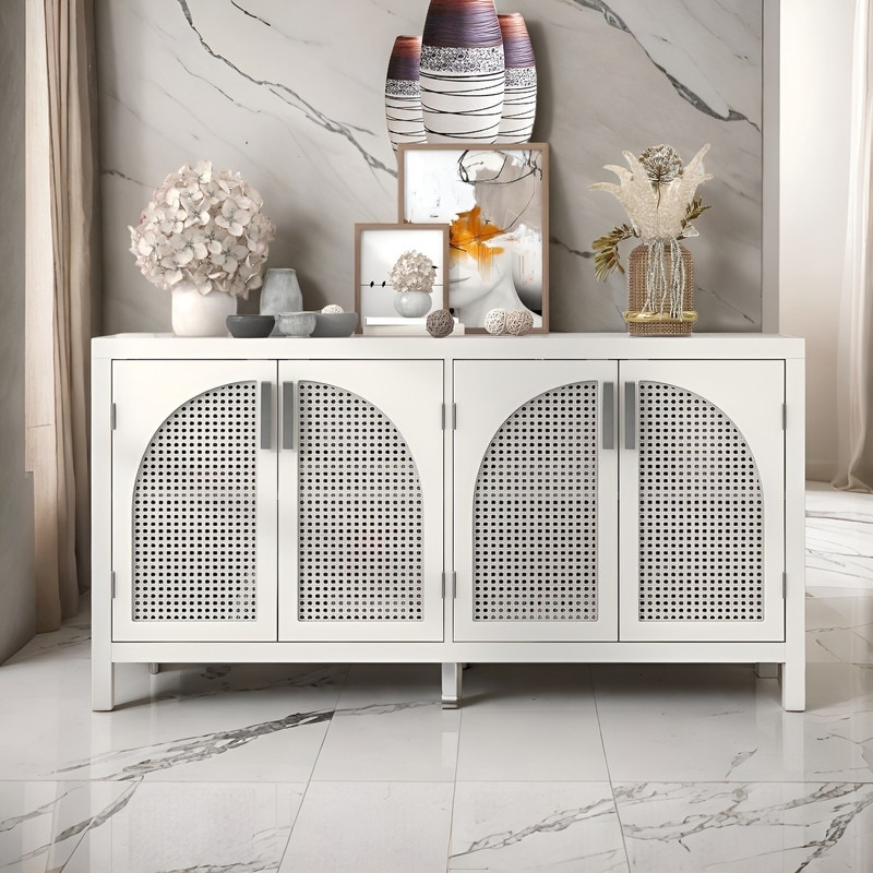 White and shop rattan sideboard