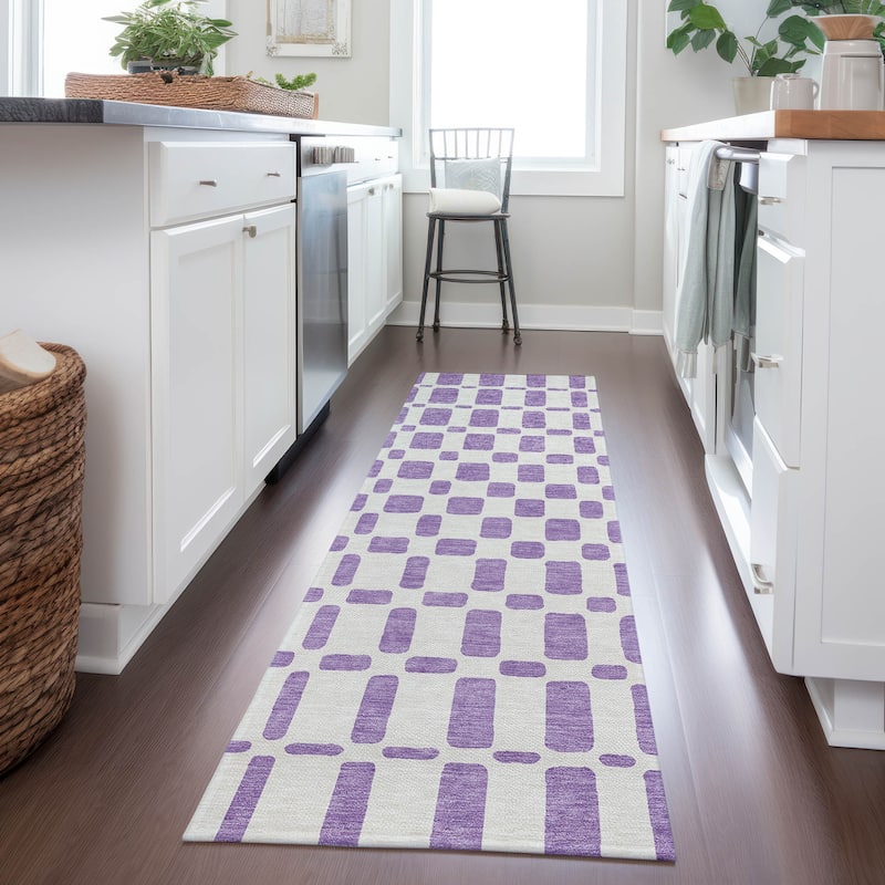 Machine Washable Indoor/ Outdoor Chantille Geo Contemporary Rug