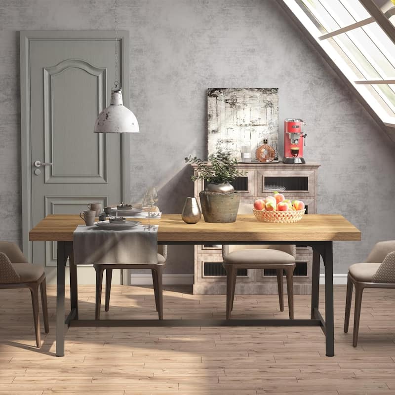 71-inch Dining Table for 8 People, Wood Kitchen Table for Big Family