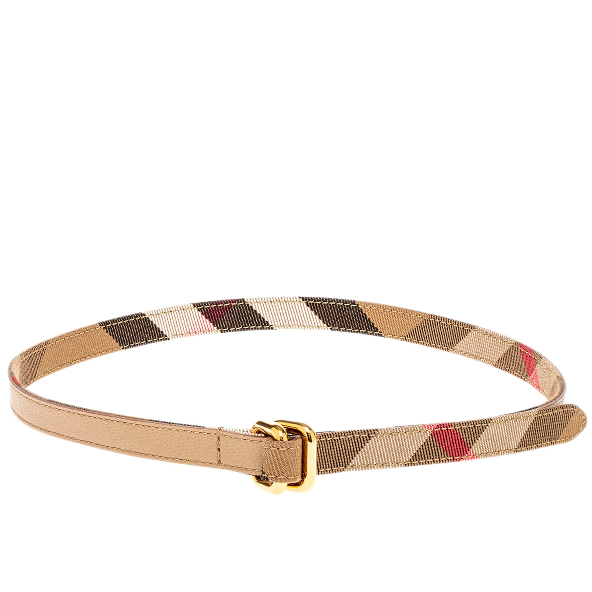 Burberry Skinny Gold Leather Belt Burberry Men main image 3