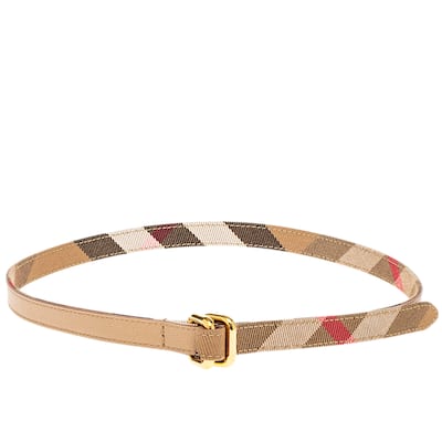 Burberry Reversible Check Slim Belt