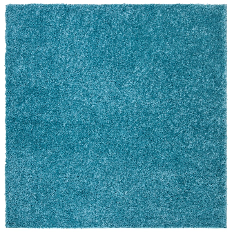 SAFAVIEH August Shag Solid 1.2-inch Thick Area Rug - 6'7" Square - Turquoise - Square