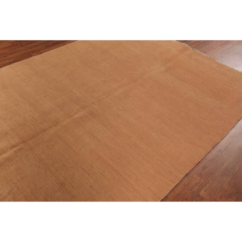 Gabbeh Modern Area Rug Handmade Oriental Orange Wool Carpet - 5'7" x 7'10"