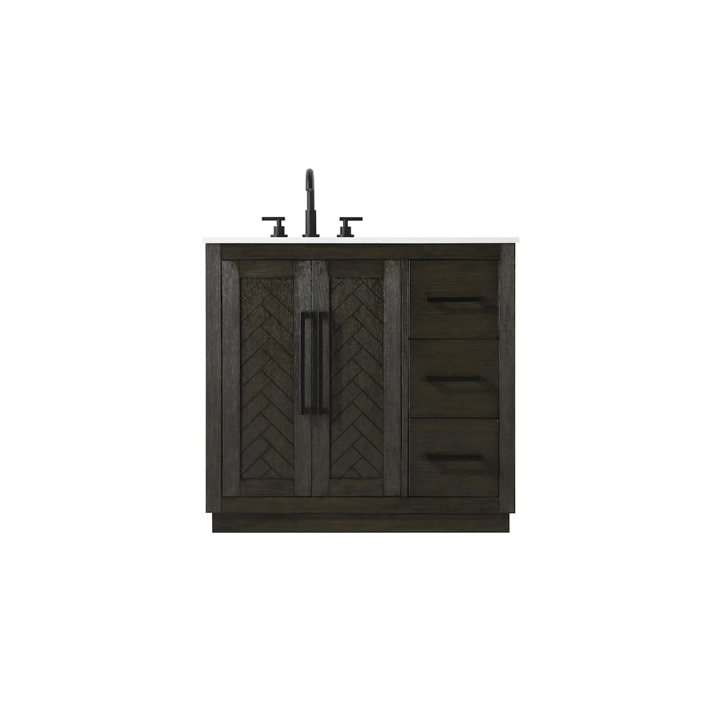 Elegant Lighting VF29036 Chase 36" Free Standing Single Basin Vanity