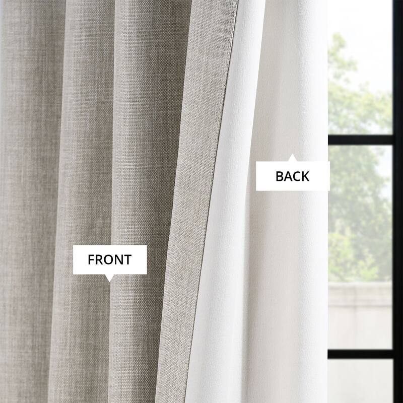 Exclusive Fabrics Grommet Textured Faux Linen Room Darkening Curtains for Bedroom & Living Room Curtains (1 Panel)