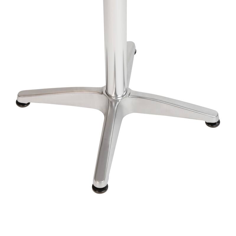 Indoor/Outdoor 23.5" Aluminum Round Bar Height Table with Cross Base