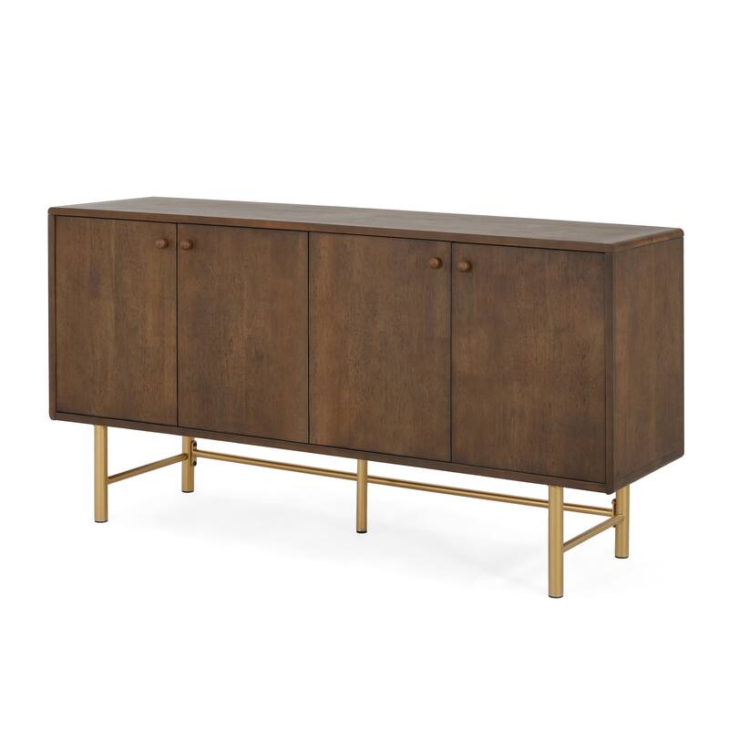 Christopher Knight Home - Adrian Modern Sideboard Buffet Cabinet with Sleek Metal Base