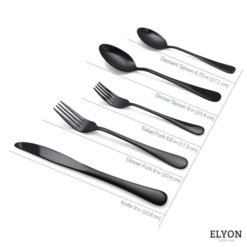 Elyon Luly Matte Colored Stainless Steel Flatware Set 20, 40, 60 Pieces